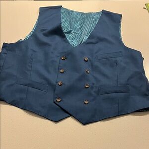 Men's Navy Double-Breasted Dress Vest